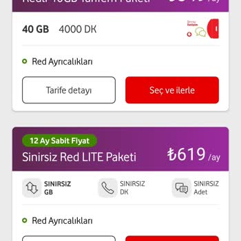 Vodafone Fahiş Tarife Teklifi