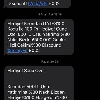 Vodafone Kumar Sitelerinden Mesajlar