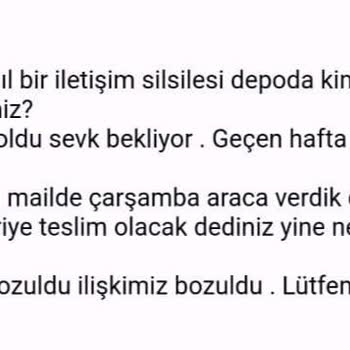 Vitra Karo Teslim Edilemeyen Sipariş