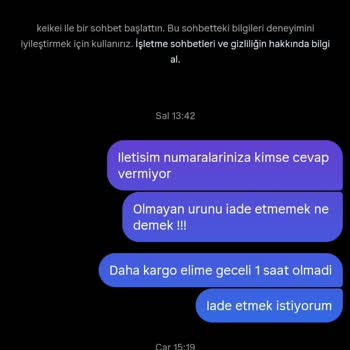 Keikei Firması Ürünlerin İadesini Kabul Etmiyor!