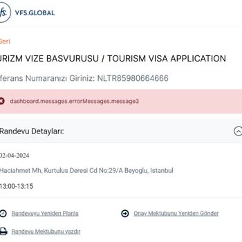 VFS Global VFS Hollanda - Randevu Ertelenemiyor