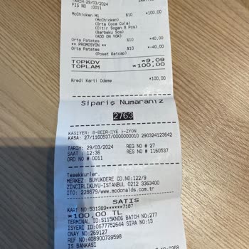 McDonald's Eksik Ürün Ve Uygulamadaki Puanların Kullandırılmaması!