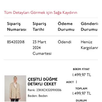 Yargıcı Ürünüm 1 Haftadır Kargolanmamış