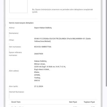Dyson Arızalı Süpürgem Daha Gelmedi