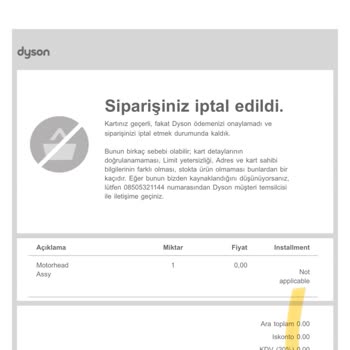 Dyson V12 Halı Başlığı Stoğu