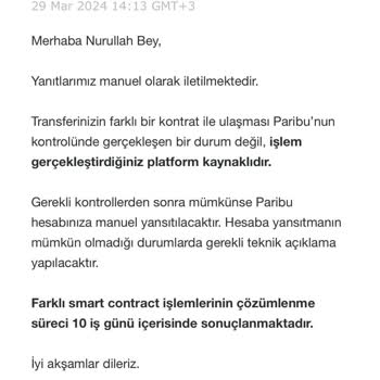 Paribu Transfer Hizmeti Beceriksizliği