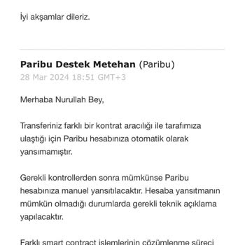 Paribu Transfer Hizmeti Beceriksizliği