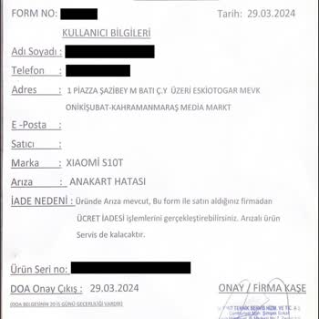 Xiaomi Yetkili Servis (Evofone) Media Markt Müşteri Defetme Merkezi, Xiaomi S10T 6 Ayda Pert Oldu.