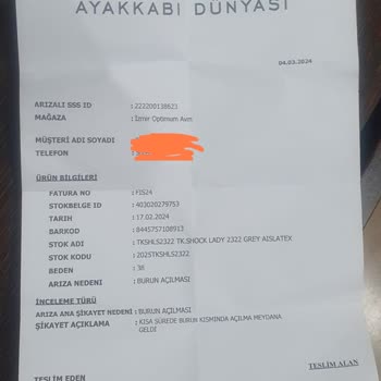 Ayakkabı Dünyası Kalitesiz Ürün, İlgisiz Hizmet: 16 Gün Sonra Ayakkabı Arızası