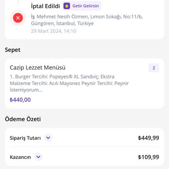 Getir Yemek Kurye Geldim Bulamadım Yalanı
