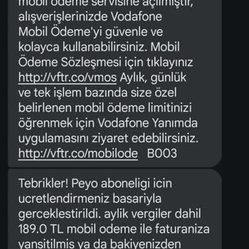 Vodafone Mobil Ödemeyi Kapatmama Rağmen Bilgim Dışında Oluşan Abonelik