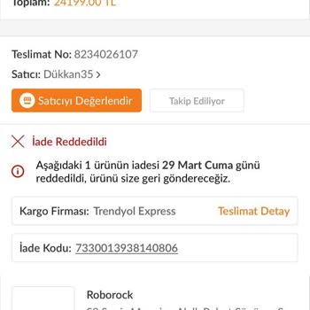 Dükkan35 Trendyol'da Yaşanan Robot Süpürge Hayal Kırıklığı