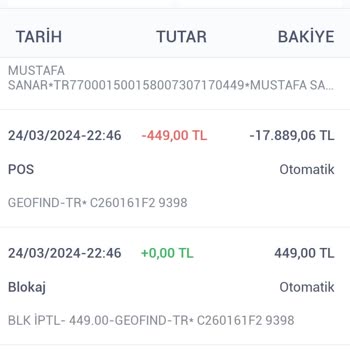 Geofind. Geri Ödenmesi