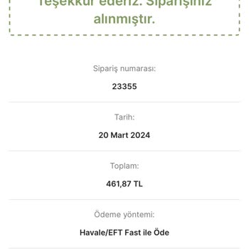 Yeşil Gross Online Sipariş Mağduriyeti