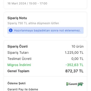 Migros Teslim Edilmeyen Siparişte 14 Gün Oldu Para İademi Yapmıyor