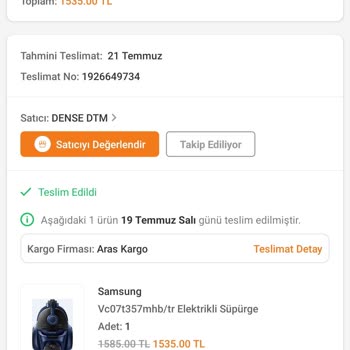 Samsung Süpürge Makinesi Problemi