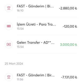 İninal Kart Uygulama İçi Fahiş Transfer Bedeli İşlem Ücreti