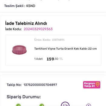 Gratis Siparişimin Haberim Olmadan İade Kesilmesi