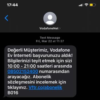 Vodafone Ev İnterneti Başvurusu