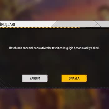 Garena Free Fire Hile Açma Sonucu Verilen 1 Yıllık Askı/ban