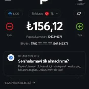 Papara Sözleşmeli Hesaba Geçemiyorum