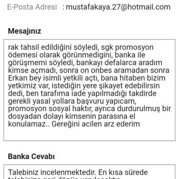 VakıfBank Promosyon Hakkımı Alıkoyan Personel