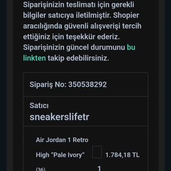 Sneakerslife.tr Siparişim İptal Olmuyor