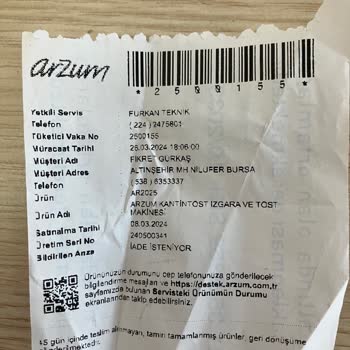 Vatan Bilgisayar AR2025 Kantintost Ve Izgara Makinesi Izgara Panel Deformasyonu