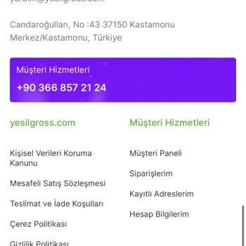 Yeşil Gross Paramızı Aldı Siparişimizi Göndermiyor.