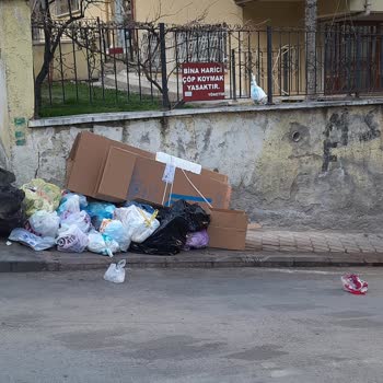 Keçiören Belediyesi Keçiören İlcesi Ayvalı Mah. 159. Caddede Çöpler Yerlerde