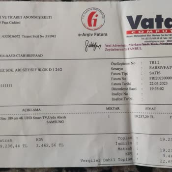 Vatan Bilgisayar Aldığım Samsung Televizyon Ana Kart Yandı 1yıllık
