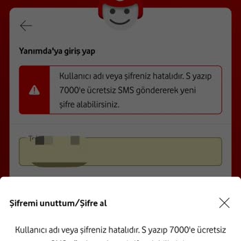 Vodafone Yanımda Giriş Sorunu