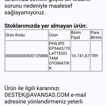 Avansas Yarin Teslim Ürün Sattı 4 Gün Oyaladı Siparişimi İptal Etti
