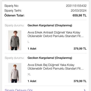 Avva Giyim N11.com'da Geciken Gömlek Siparişi Ve Mağduriyet