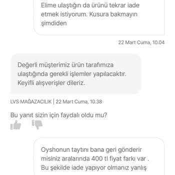 Lvs Hepsiburada İade Talebi