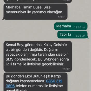 Kolay Gelsin Kargomu Sisteme İşlemiyor