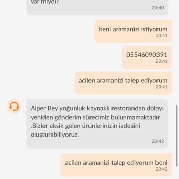 Trendyol GO Yemek Siparişimin Eksik Gelmesi Ve Yardım Edilmemesi