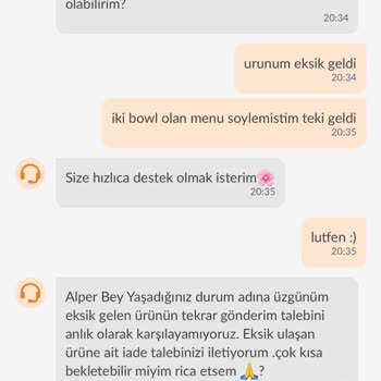 Trendyol GO Yemek Siparişimin Eksik Gelmesi Ve Yardım Edilmemesi