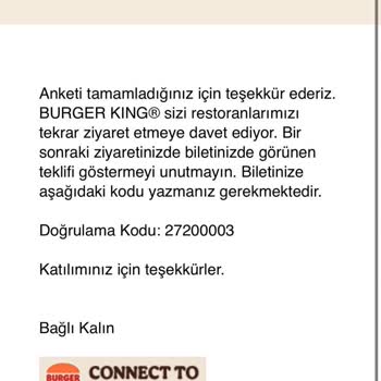 Aldatmaca Kodu Burger King Kurum Tarafından