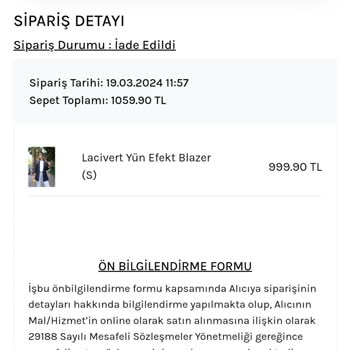 By Tuğçe Kaya Para İadesi Yapılmasını İstiyorum.
