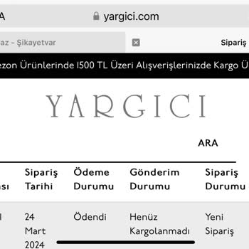Yargıcı Siparişin Ödemesinin Alınması Ve Ürün Tedariği Yapılmaması