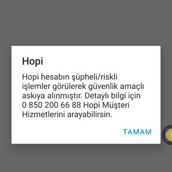 Hopi Hesabımı Askıya Aldı.