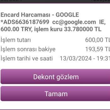 Google AdSense Google Ads İzinsiz Para Çekti.