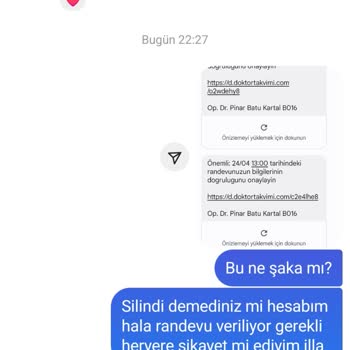 Doktortakvimi.com Sildiğim Doktortakvimi Hesabımdan Adıma Sürekli Randevu Oluşturulması