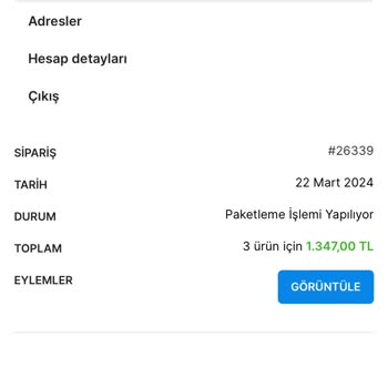 Yeşilgross Siparişim Hakkında Bilgi Alamayışım