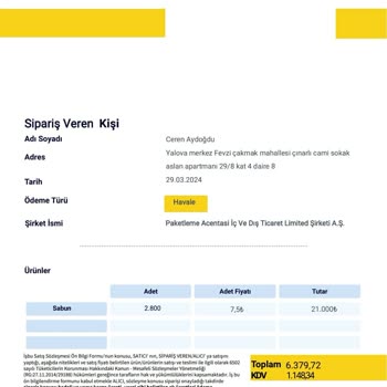 Evde Ekişi Paketleme İzinsiz Kullanıma İtiraz Ediyorum