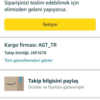 Amazon'dan Aldığım Telefon AGT TR Kargosuyla Bana Ulaştırılmadı.