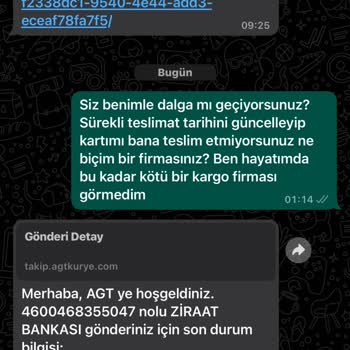 AGT Kurye Kartımı Teslim Etmemektedir.