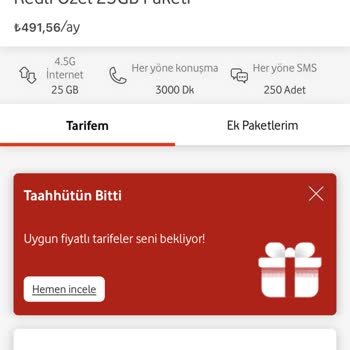 Vodafone İznim Olmadan 185 TL Olan Faturam 491 Yapmışlar