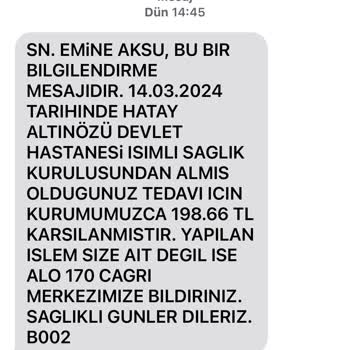 SGK Dan Yanlış İsme Gönderilen Mesajlar